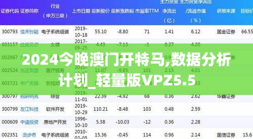 2024今晚澳门开特马,数据分析计划_轻量版VPZ5.5