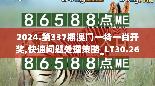 2024.第337期澳门一特一肖开奖,快速问题处理策略_LT30.260-7