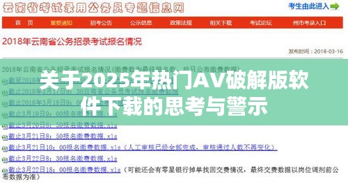 关于热门AV破解版软件的警示与思考