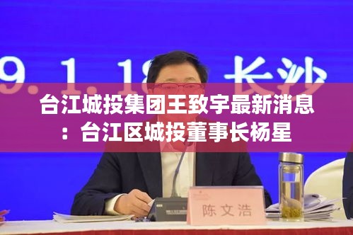 台江城投集团王致宇最新消息：台江区城投董事长杨星 