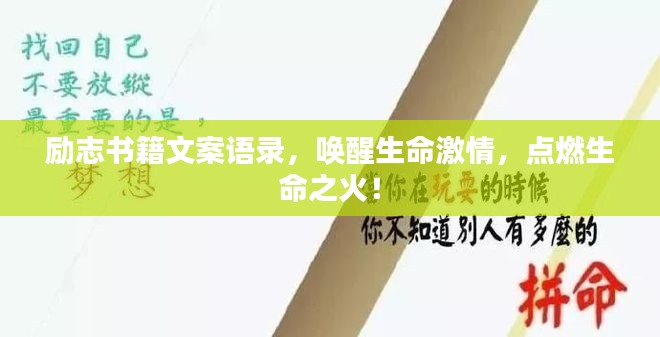 励志书籍文案语录，唤醒生命激情，点燃生命之火！