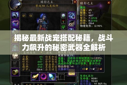揭秘最新战宠搭配秘籍，战斗力飙升的秘密武器全解析