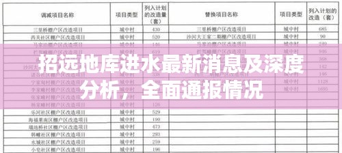 招远地库进水最新消息及深度分析，全面通报情况