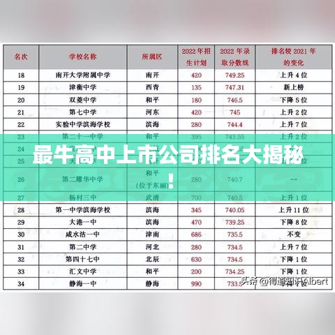 最牛高中上市公司排名大揭秘！