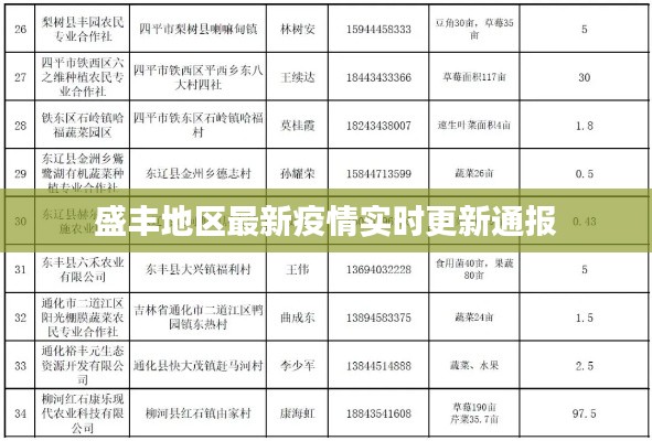 盛丰地区最新疫情实时更新通报