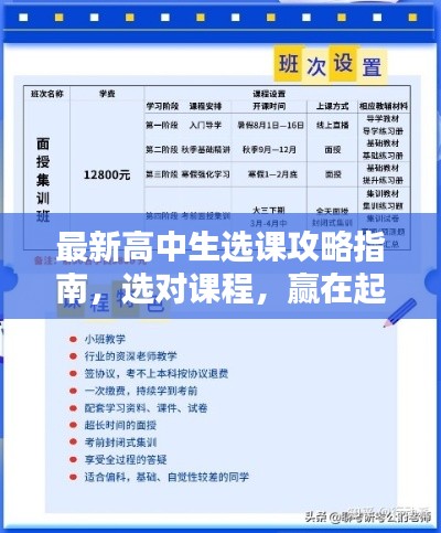 最新高中生选课攻略指南，选对课程，赢在起跑线！