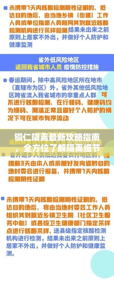 铜仁隔离最新攻略指南，全方位了解隔离细节