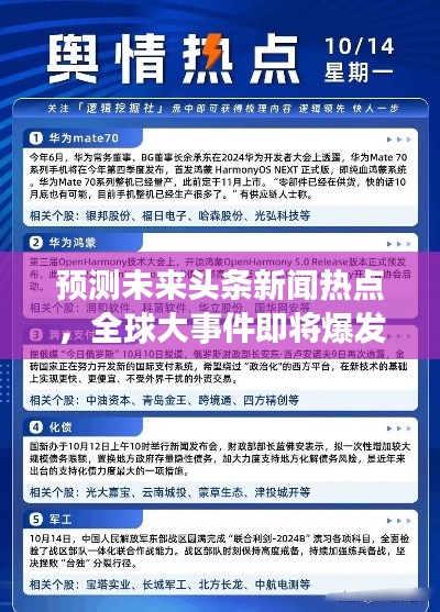 预测未来头条新闻热点，全球大事件即将爆发