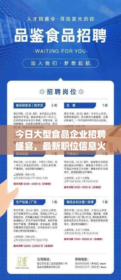 今日大型食品企业招聘盛宴，最新职位信息火热发布！